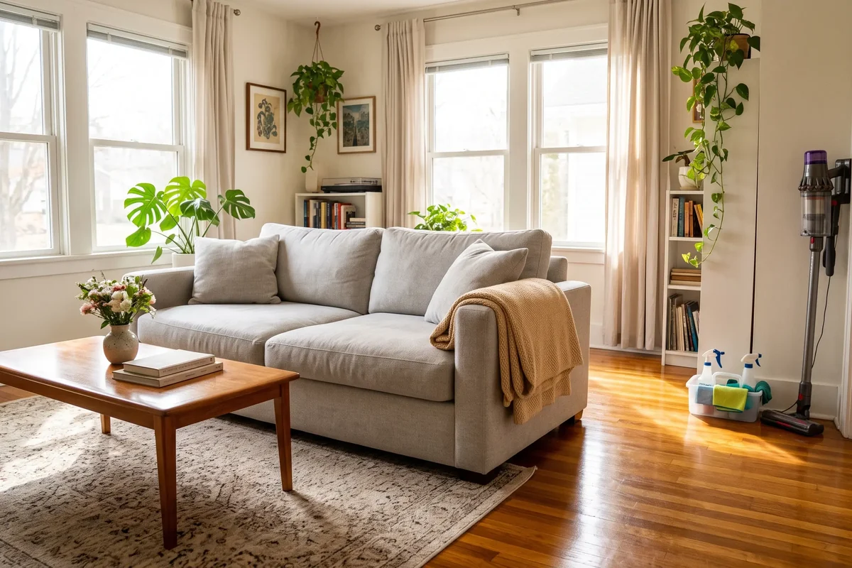 Deep cleaning of baseboards and surfaces in a Fall River home