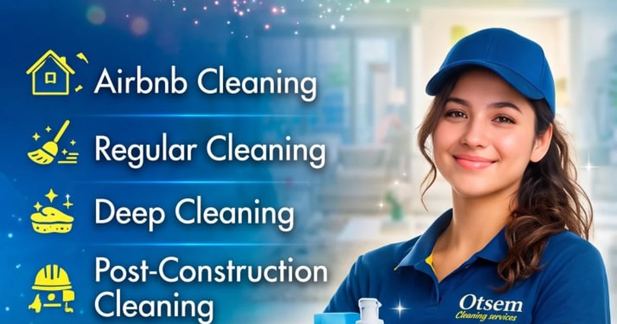 Otsem Cleaning Services team member ready to clean